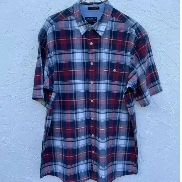 Eddie Bauer Mens Authentic Outdoor Outfitters Checkered Polo Multicolor Sz XL - Picture 1 of 9